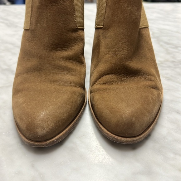 Eileen Fisher Tan Suede Heeled Bootie Size 9 - Picture 4 of 12